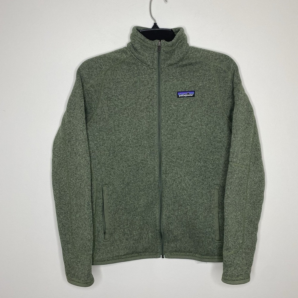 Patagonia Better Sweater Jacket Womens Small Olive Green Full Zip Fleece Pockets